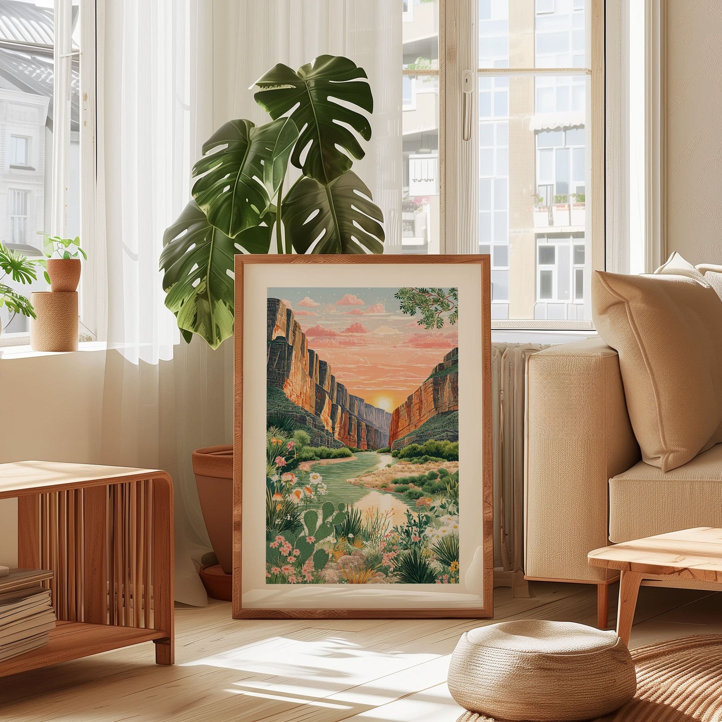 Big Bend National Park Poster – Texas Canyon Wall Art, Desert River Landscape Travel Print