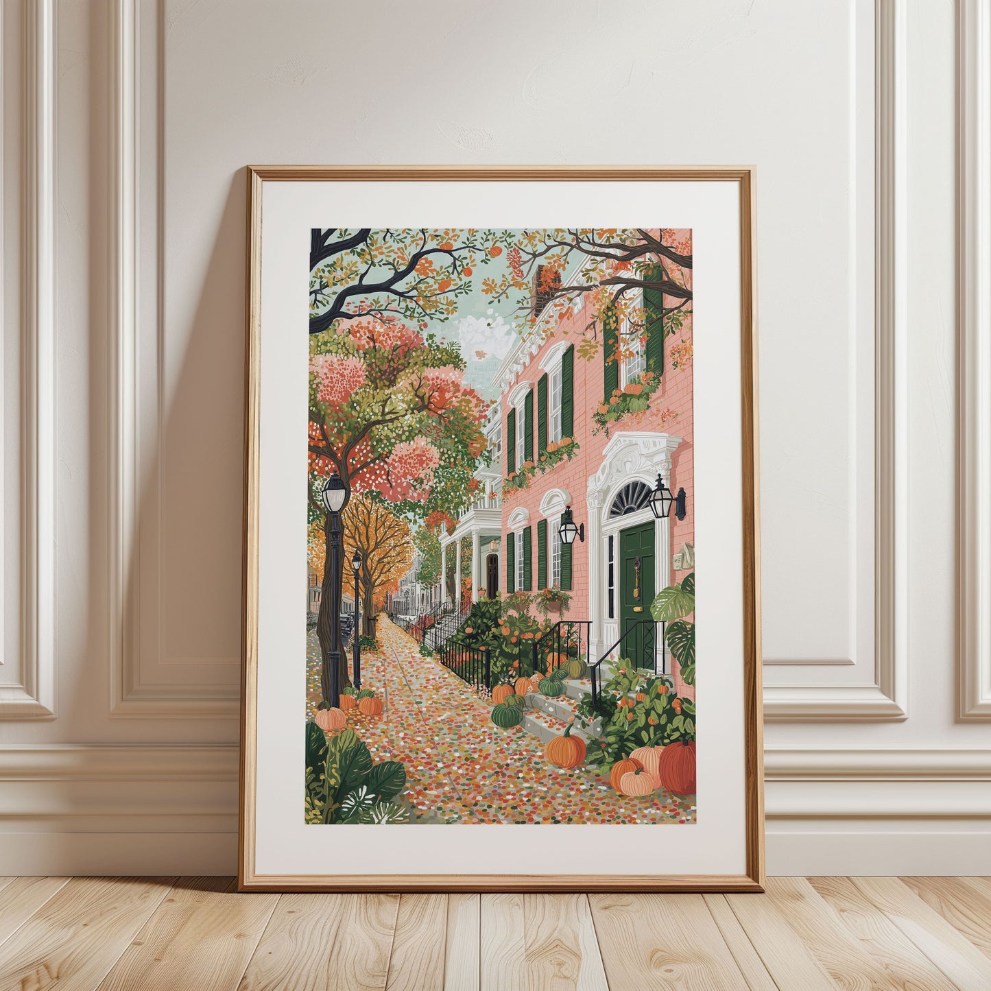 Salem, Massachusetts Autumn Poster — Cozy New England Fall Street Art Print