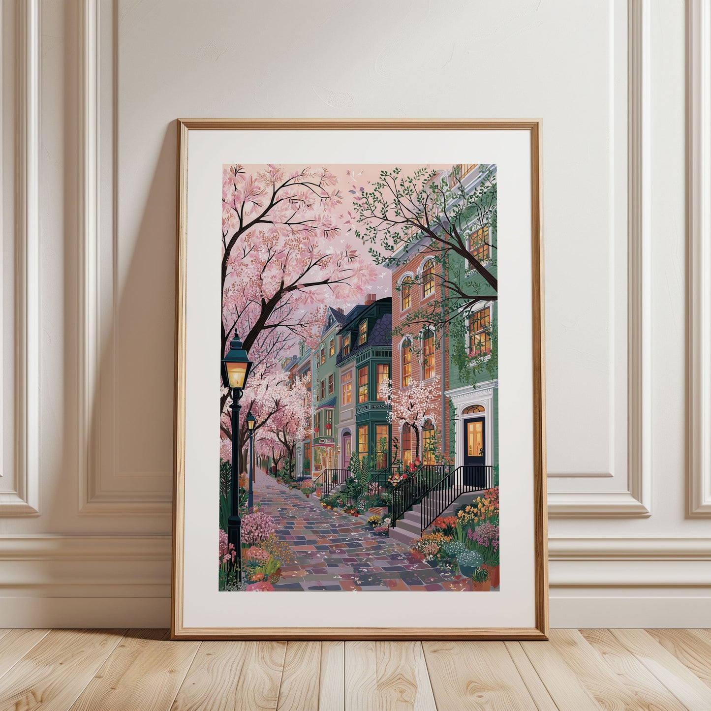 Salem Spring Cherry Blossom Print — New England Wall Art Poster