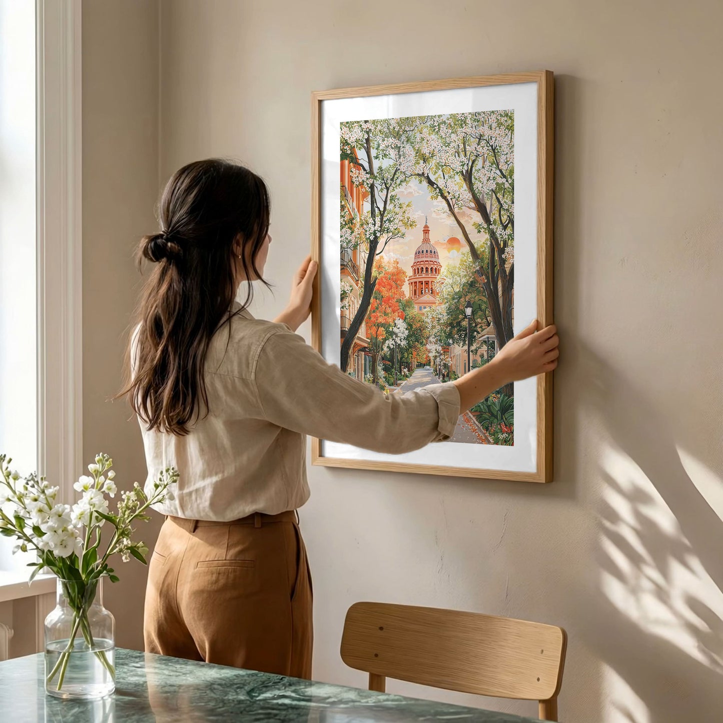 Austin Texas State Capitol Poster — Pastel Austin City Travel Print