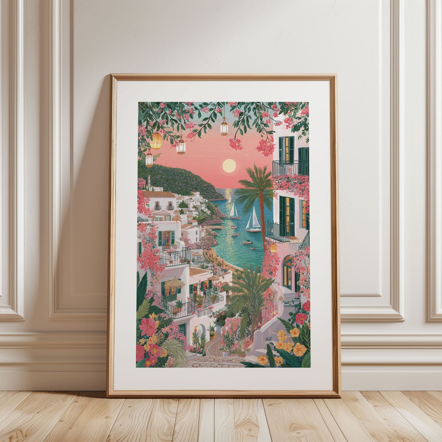 Ibiza Coastal Poster — Mediterranean Beach Wall Art