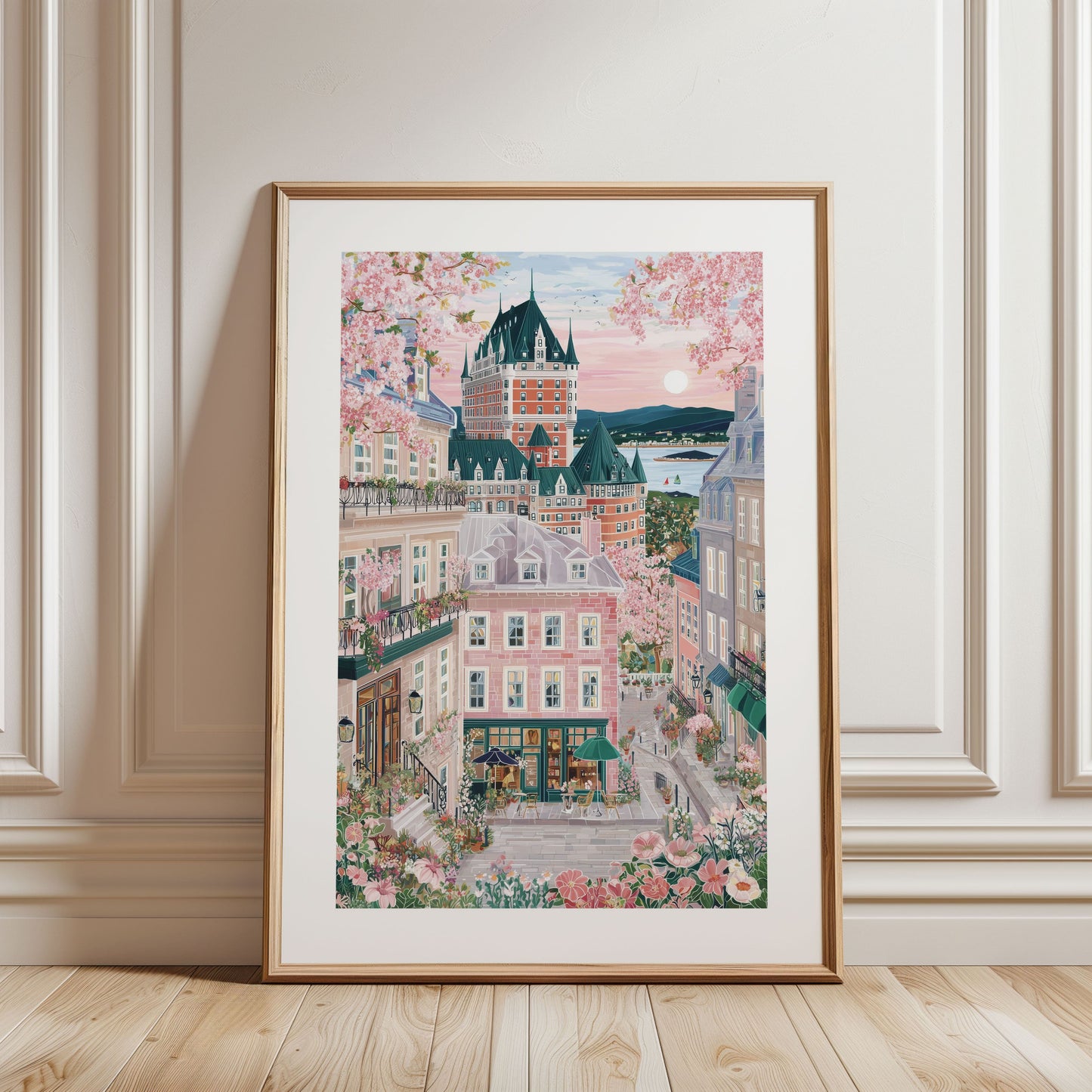 Quebec City Poster — Chateau Frontenac Travel Print (Old Quebec Wall Art)