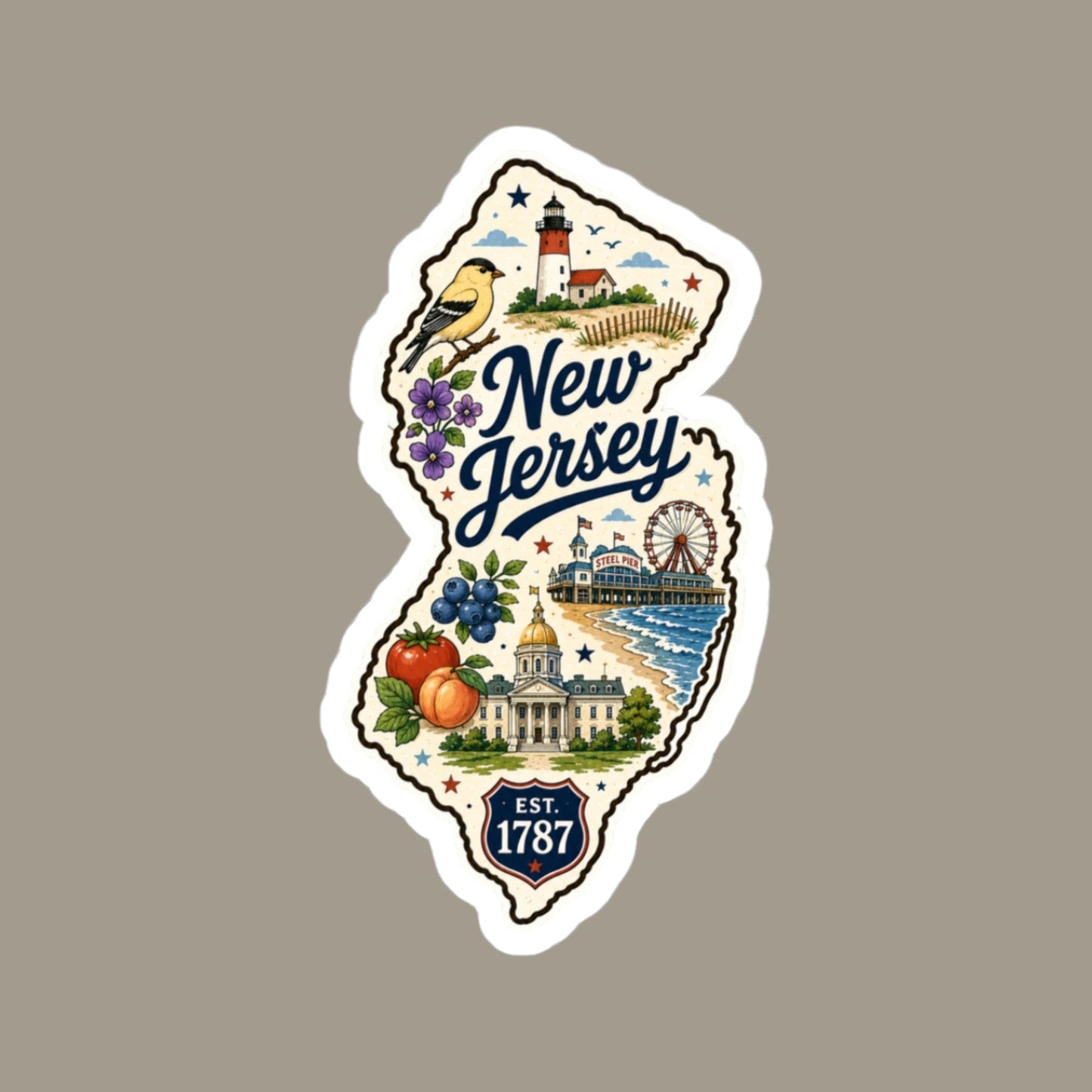 New Jersey State Sticker