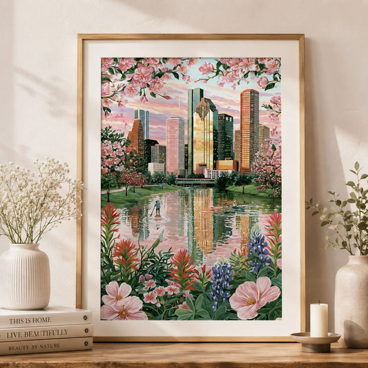 Houston Texas Travel Poster - Buffalo Bayou Poster