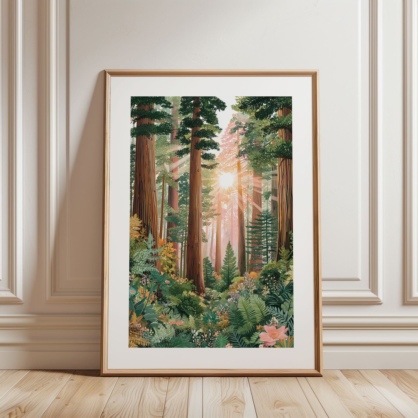 Redwood National Park Poster – California Forest Wall Art, Vintage Nature Travel Print