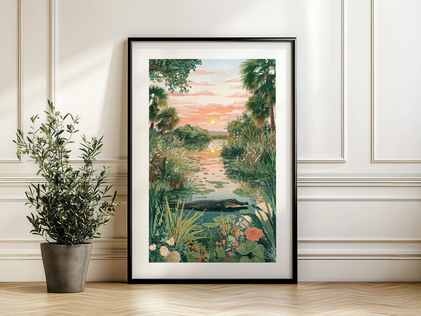 Everglades National Park Poster – Florida Wetlands Wall Art, Sunset Nature Travel Print