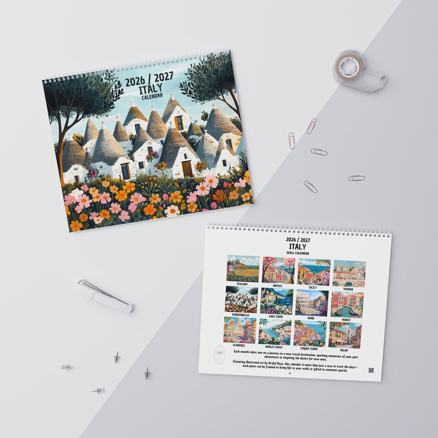 2026/2027 Italy Wall Calendar — Scenic Italy Monthly Calendar