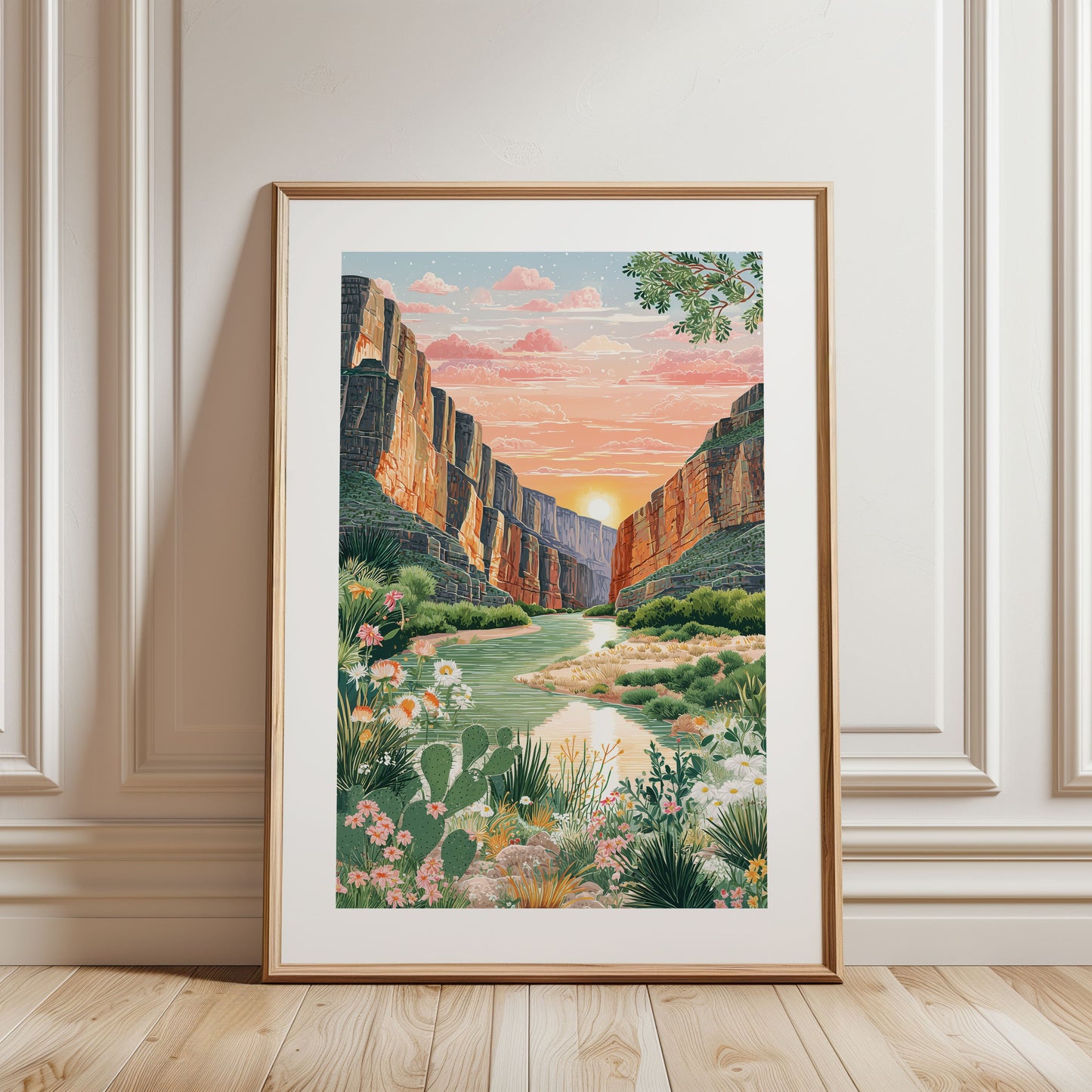 Big Bend National Park Poster – Texas Canyon Wall Art, Desert River Landscape Travel Print