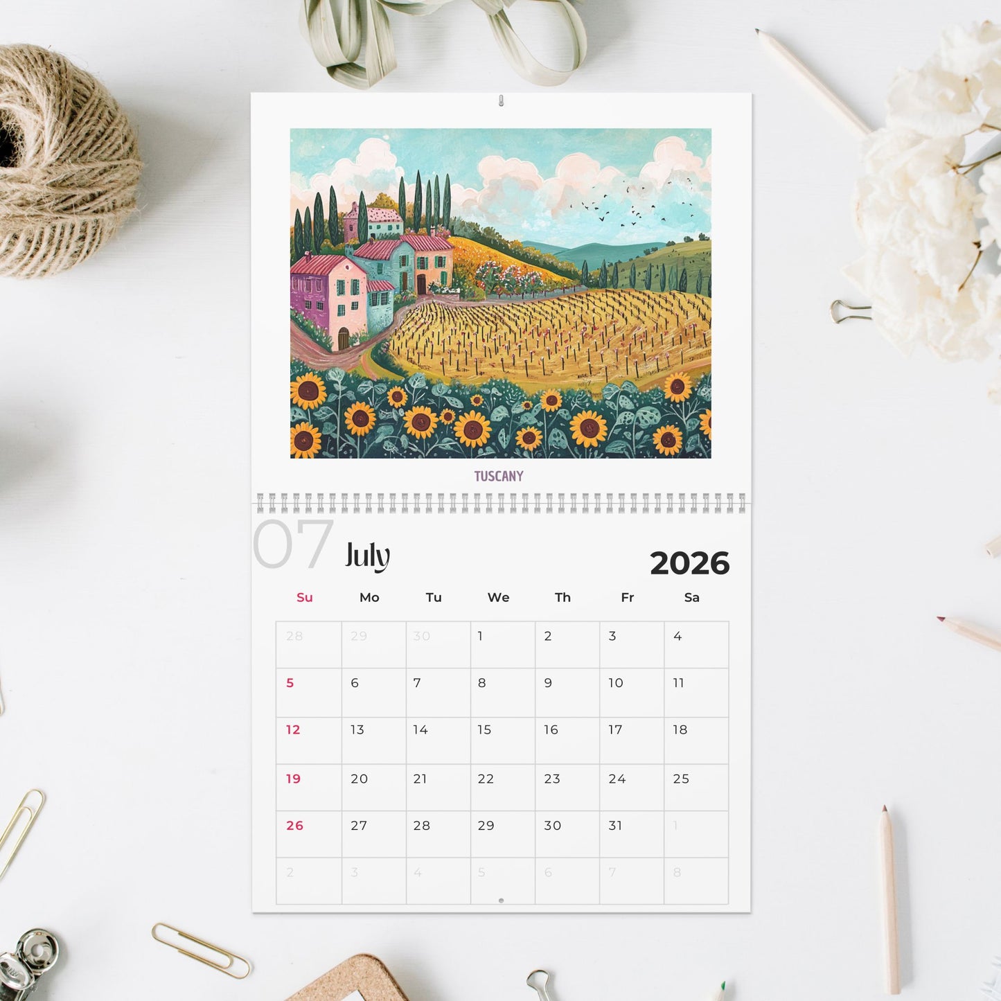 2026/2027 Italy Wall Calendar — Scenic Italy Monthly Calendar