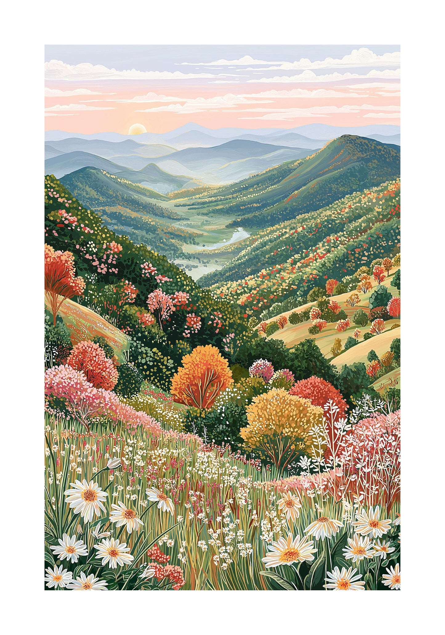 Shenandoah National Park Poster — Blue Ridge Mountains Autumn Landscape Wall Art