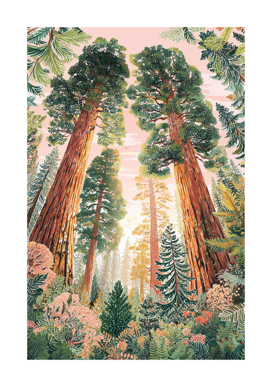 Sequoia National Park Poster — Giant Sequoia Trees Wall Art