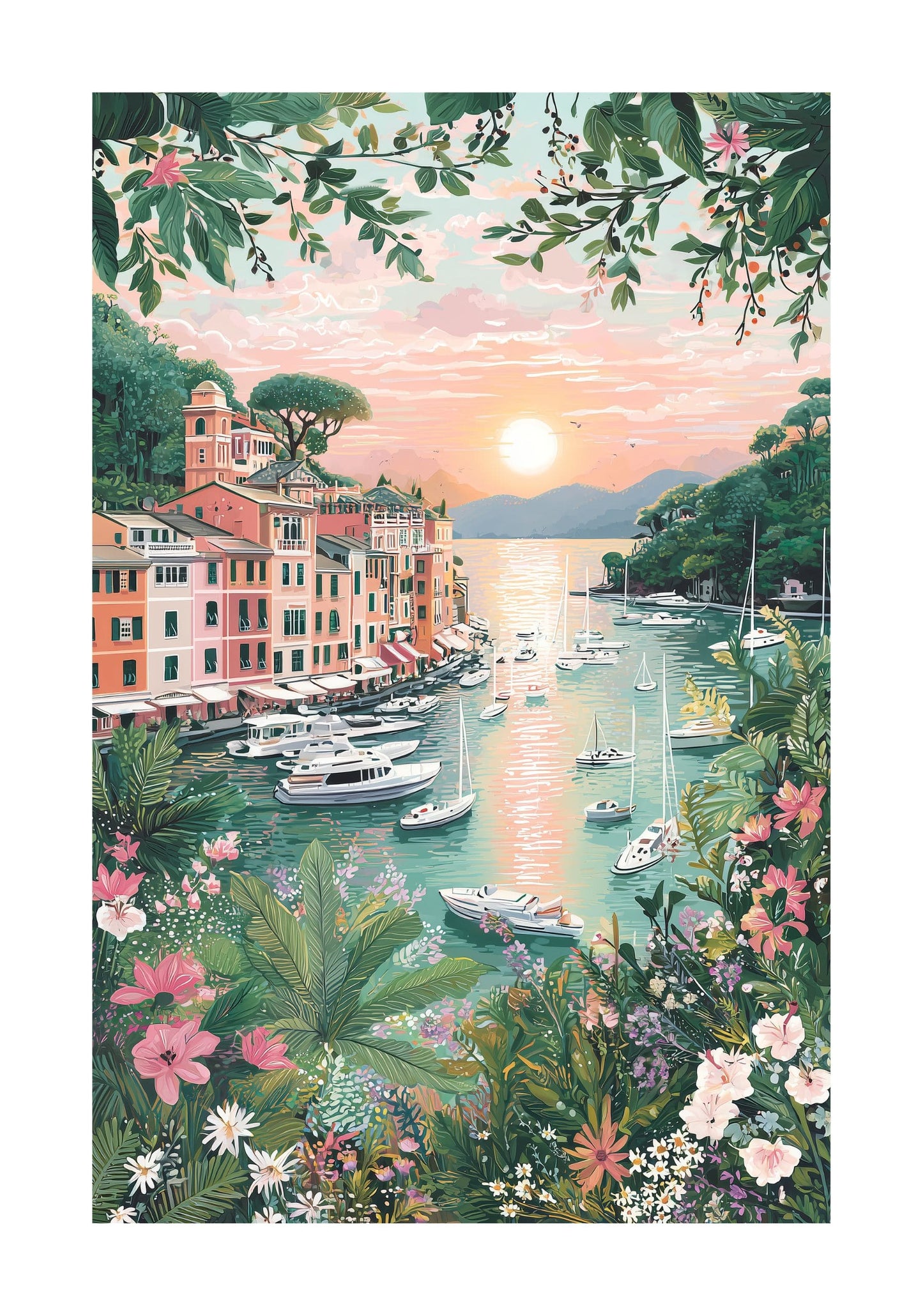 Portofino Italy Poster — Italian Riviera Coastal Wall Art