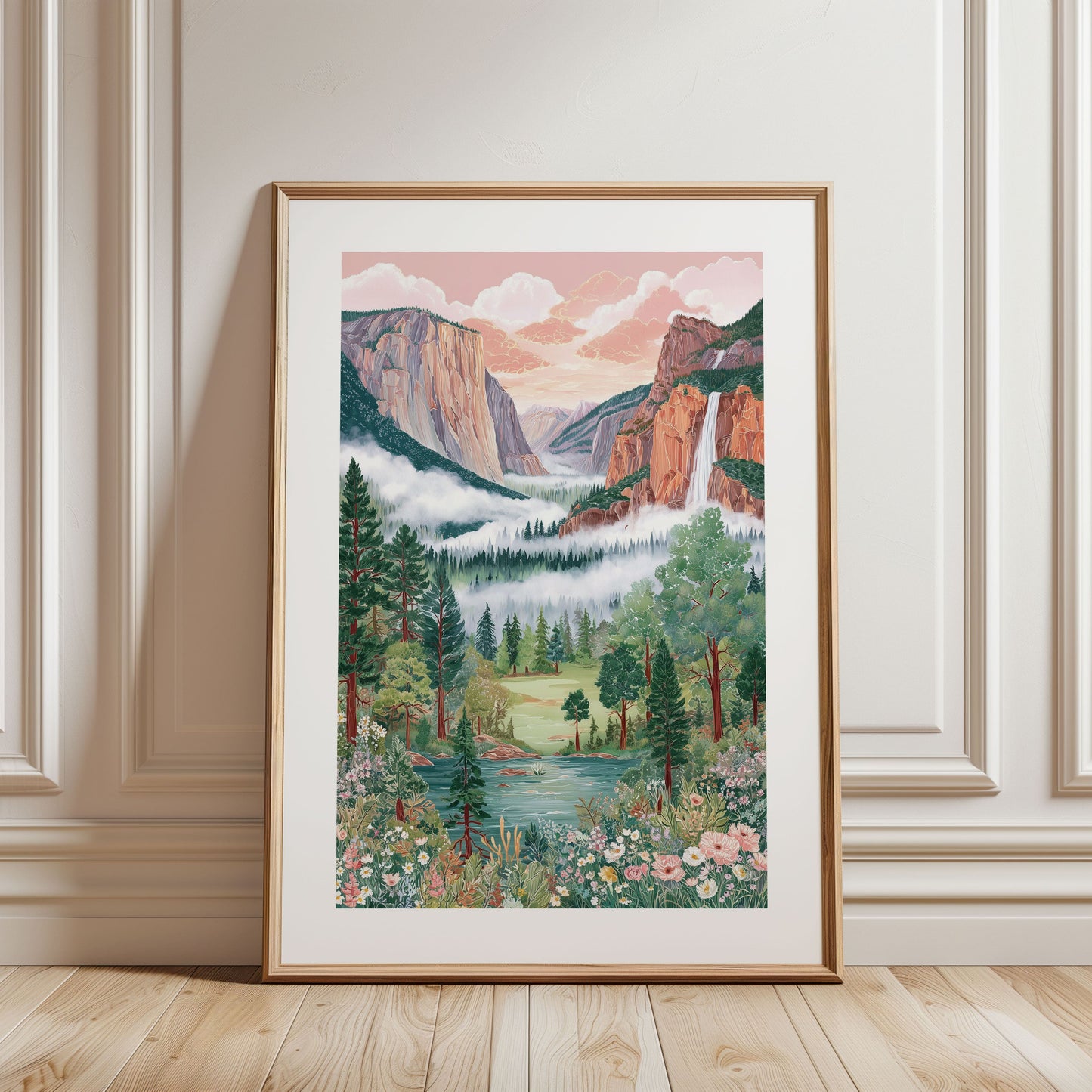 Yosemite National Park Poster — Vintage Mountain Landscape Print