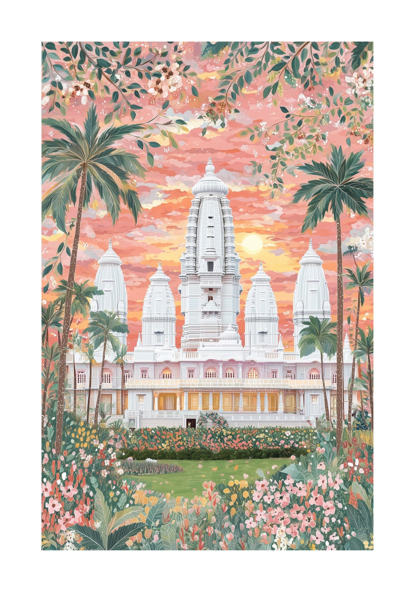 JK Temple Kanpur Poster — Juggilal Kamlapat Temple India Travel Wall Art