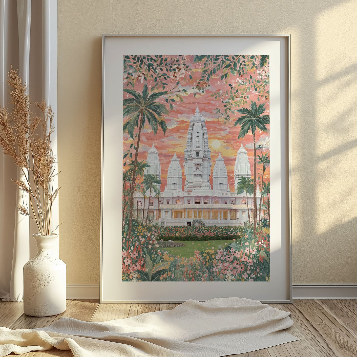 JK Temple Kanpur Poster — Juggilal Kamlapat Temple India Travel Wall Art
