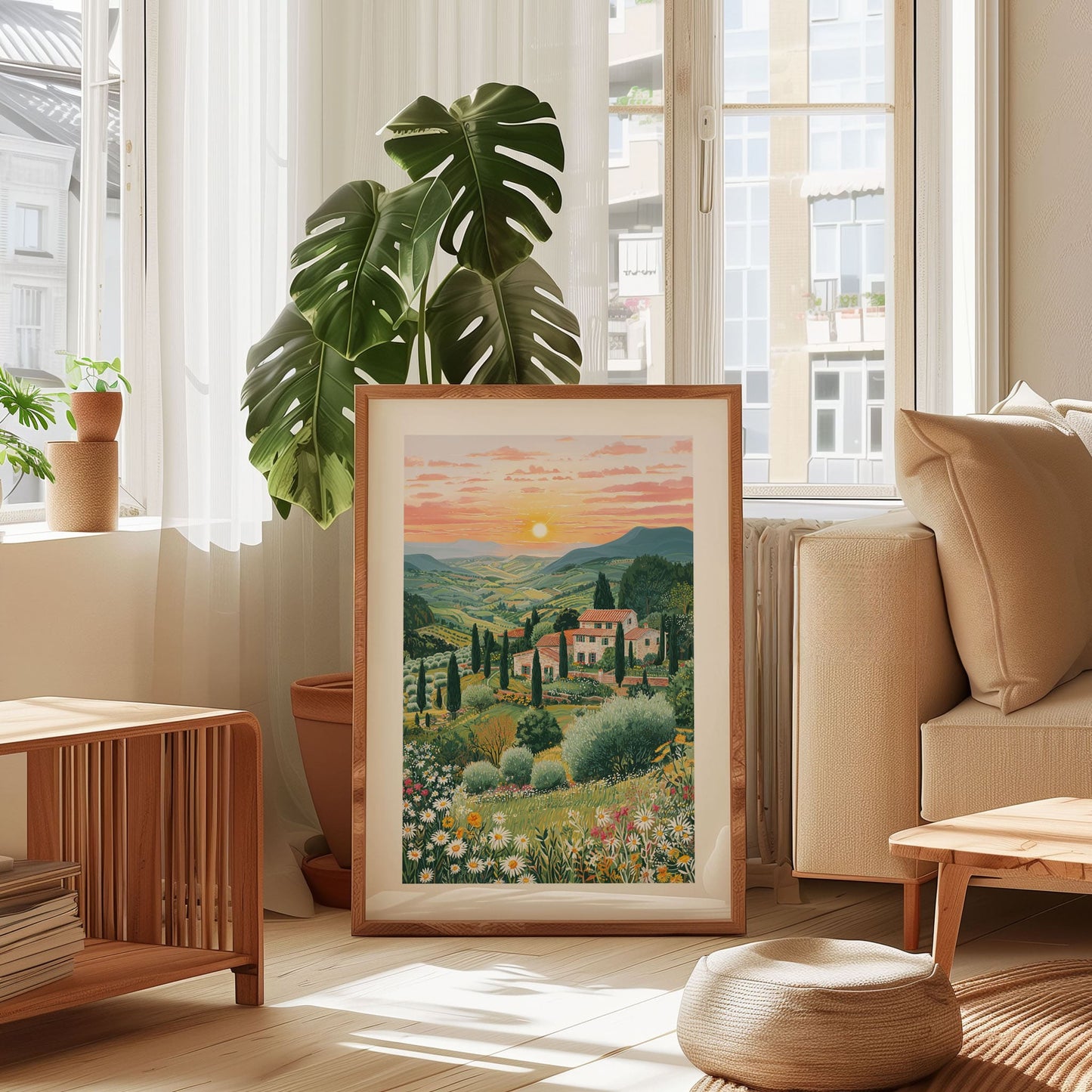 Tuscany Italy Poster — Tuscan Countryside Villa Wall Art (Italian Summer Landscape)
