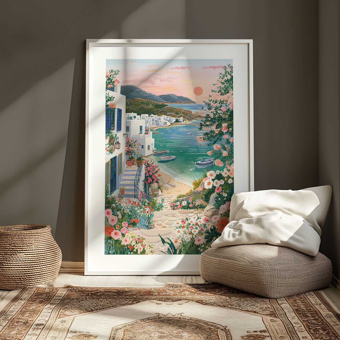 Paros Greece Poster — Mediterranean Coastal Wall Art