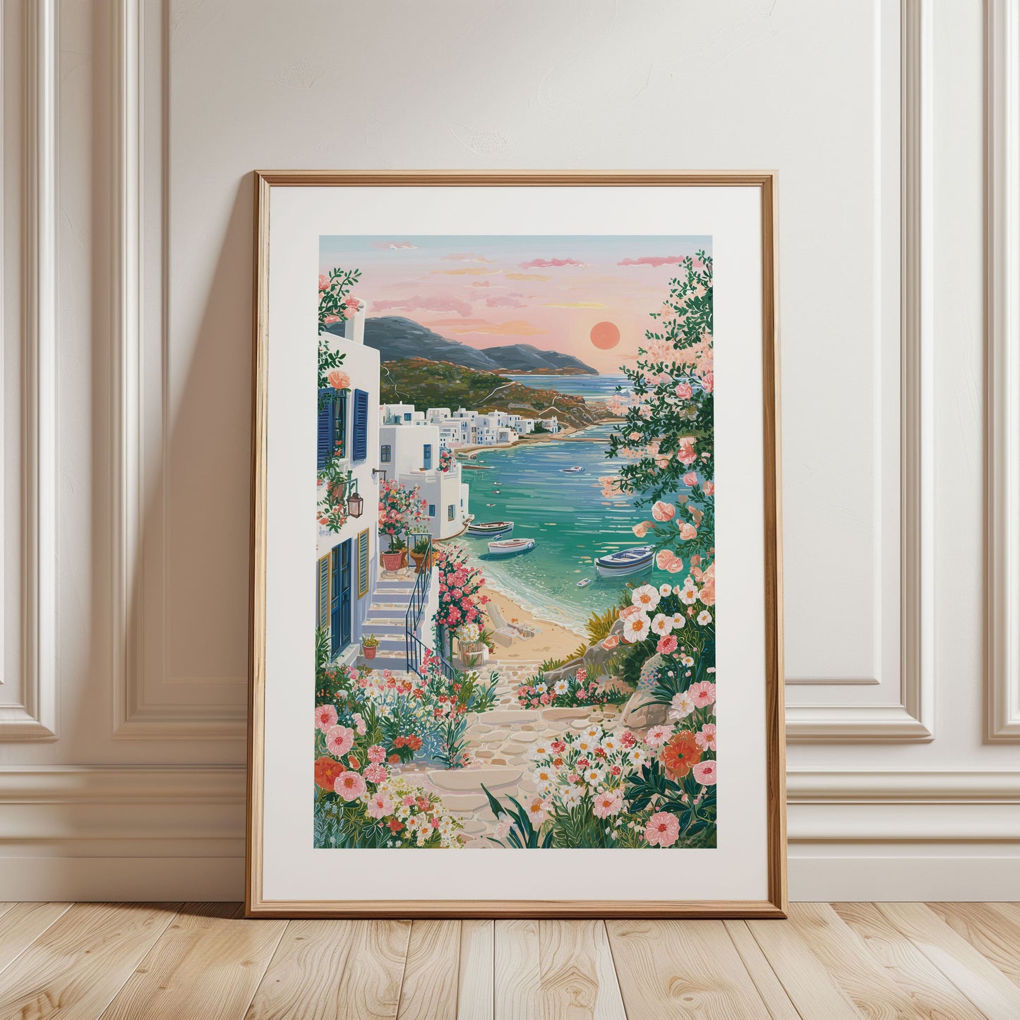 Paros Greece Poster — Mediterranean Coastal Wall Art
