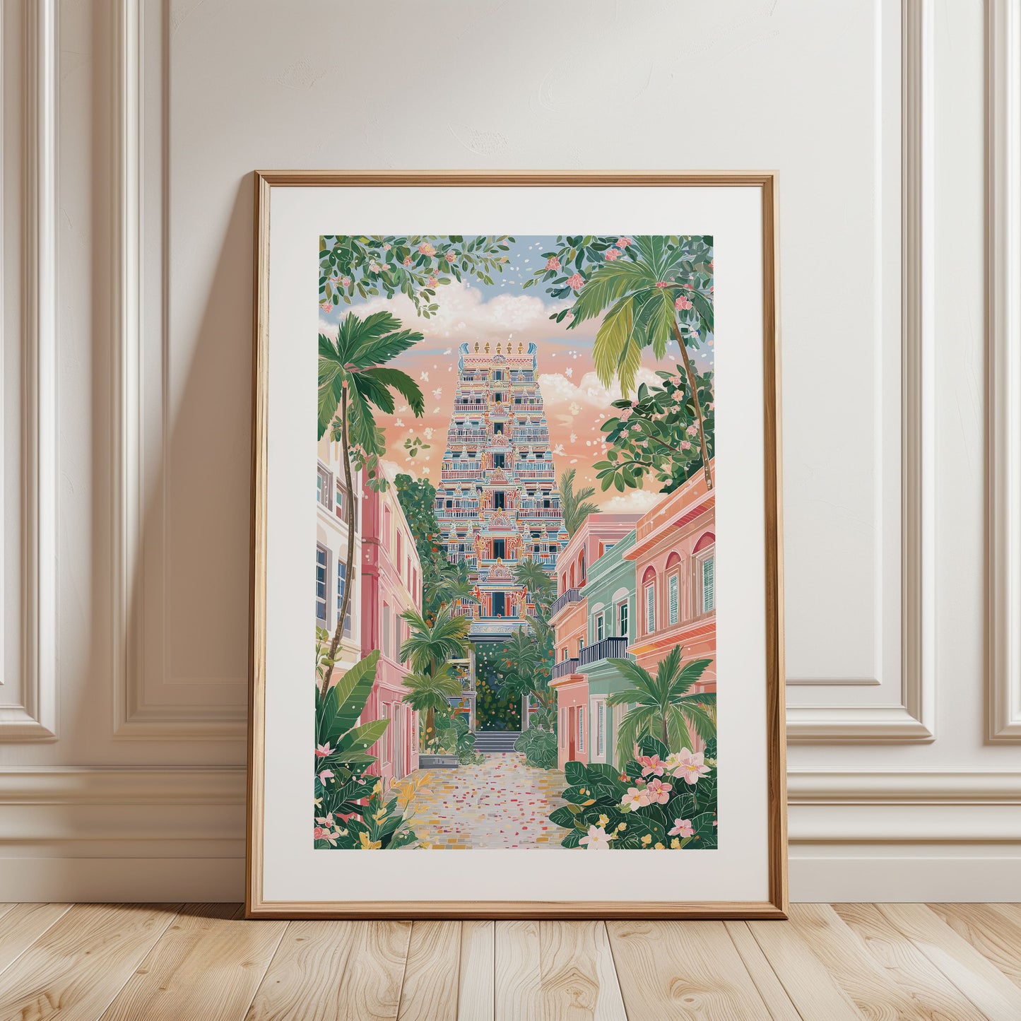 Chennai Kapaleeshwarar Temple Poster — Colorful Tamil Nadu Travel Wall Art
