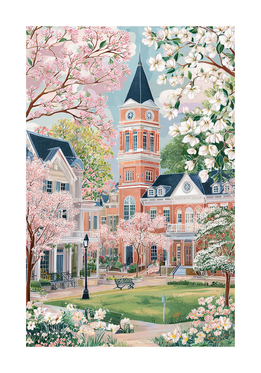 Suwanee Georgia Town Center Poster — Spring Peach State Wall Art