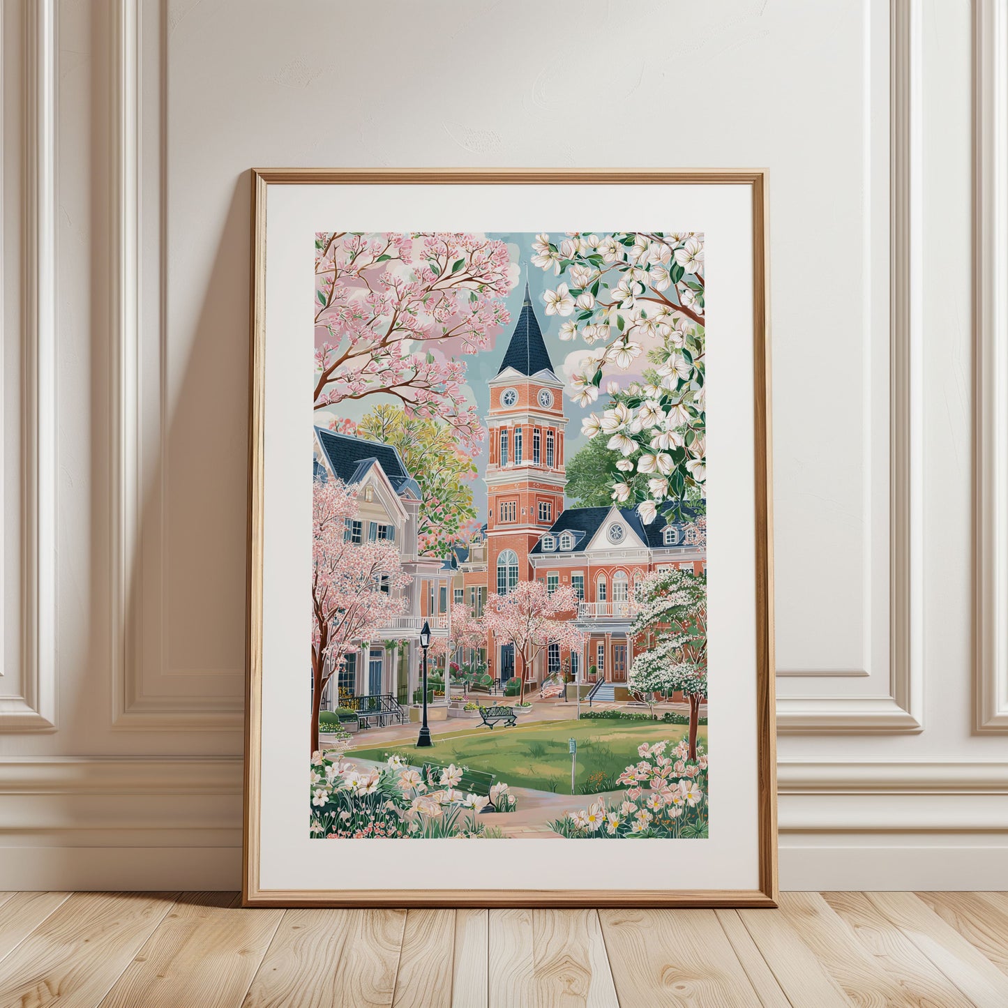 Suwanee Georgia Town Center Poster — Spring Peach State Wall Art