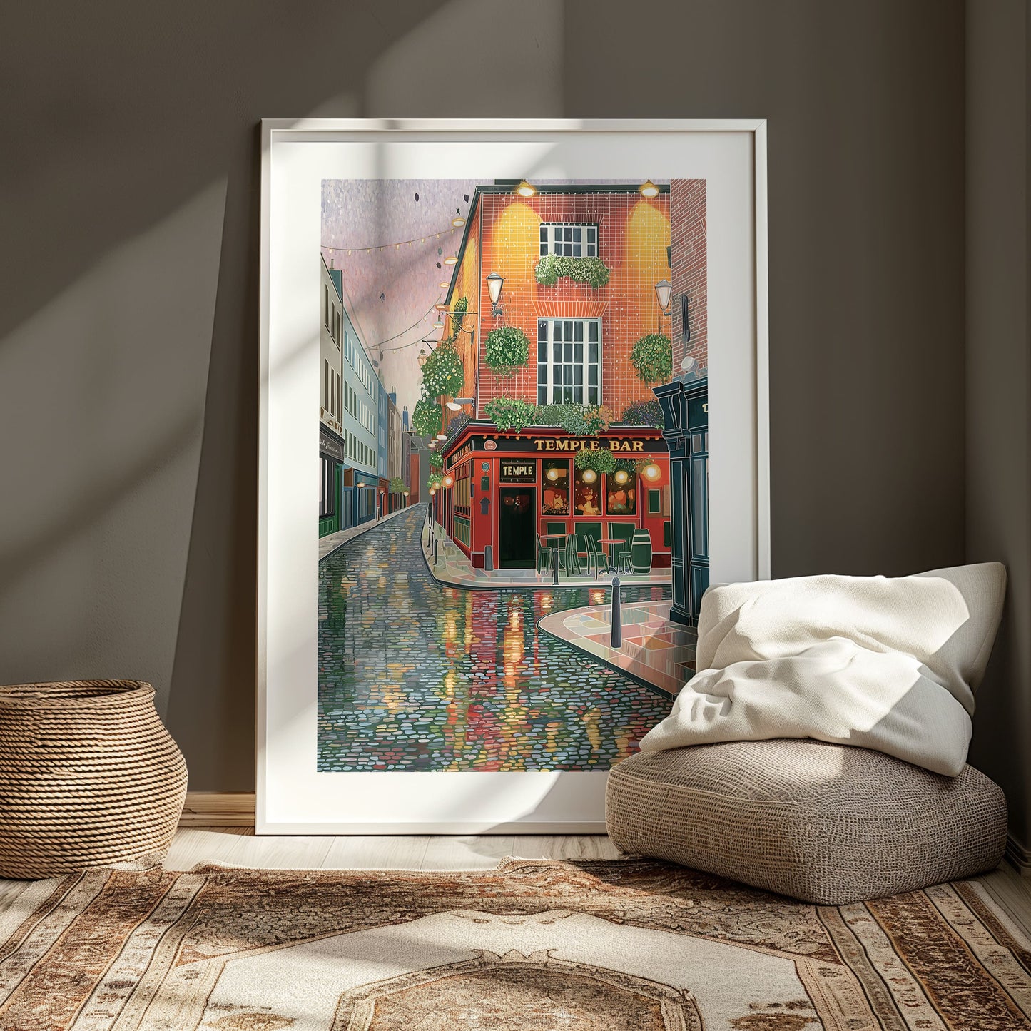 Temple Bar Dublin Poster — Iconic Irish Pub Street Art Travel Wall Art