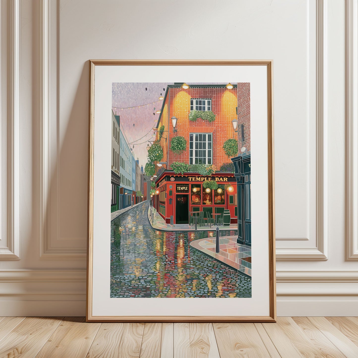 Temple Bar Dublin Poster — Iconic Irish Pub Street Art Travel Wall Art