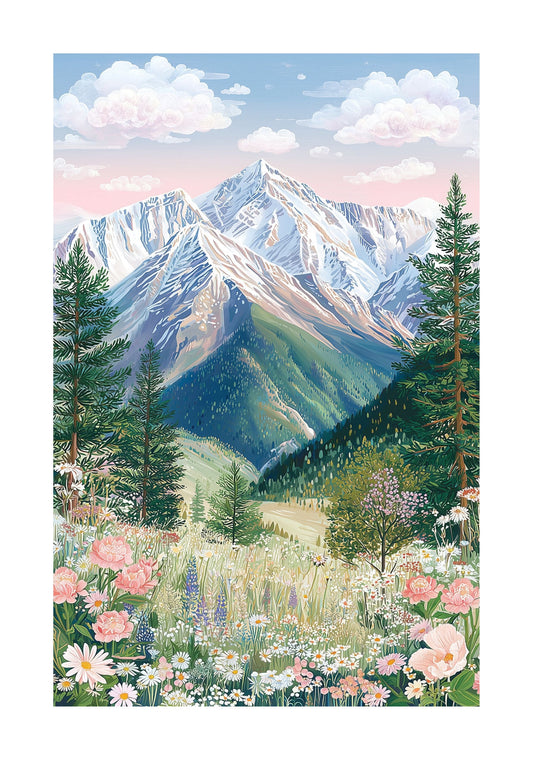 Rocky Mountain National Park Poster — Alpine Snowcapped Peaks Wall Art