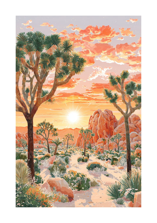 Joshua Tree National Park Poster — Vintage California Desert Travel Print