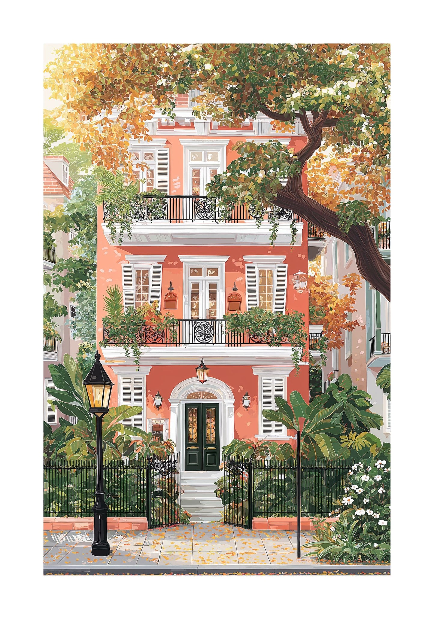 Charleston Historic Home Poster — Pastel Southern House Wall Art