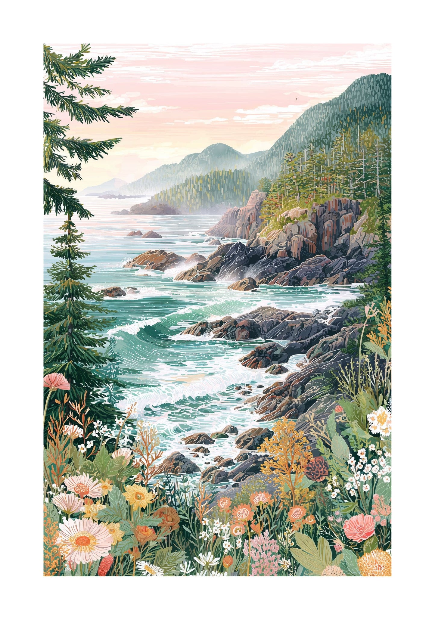 Tofino Coastal Poster — Vancouver Island / Pacific Northwest Ocean Landscape Print