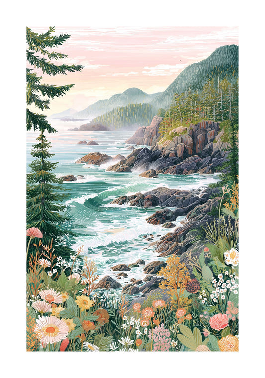 Tofino Coastal Poster — Vancouver Island / Pacific Northwest Ocean Landscape Print
