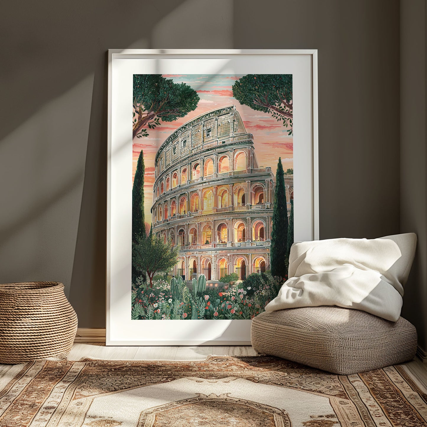 Rome Colosseum Travel Poster — Iconic Italy Wall Art