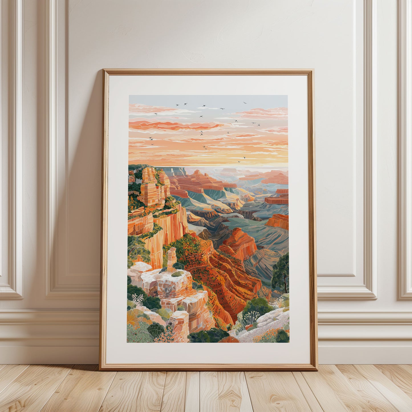 Grand Canyon National Park Sunset Poster — Arizona Canyon Travel Wall Art