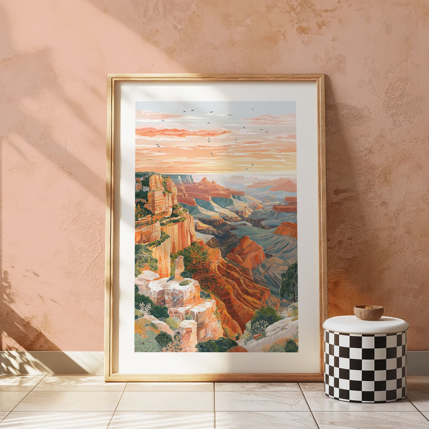 Grand Canyon National Park Sunset Poster — Arizona Canyon Travel Wall Art