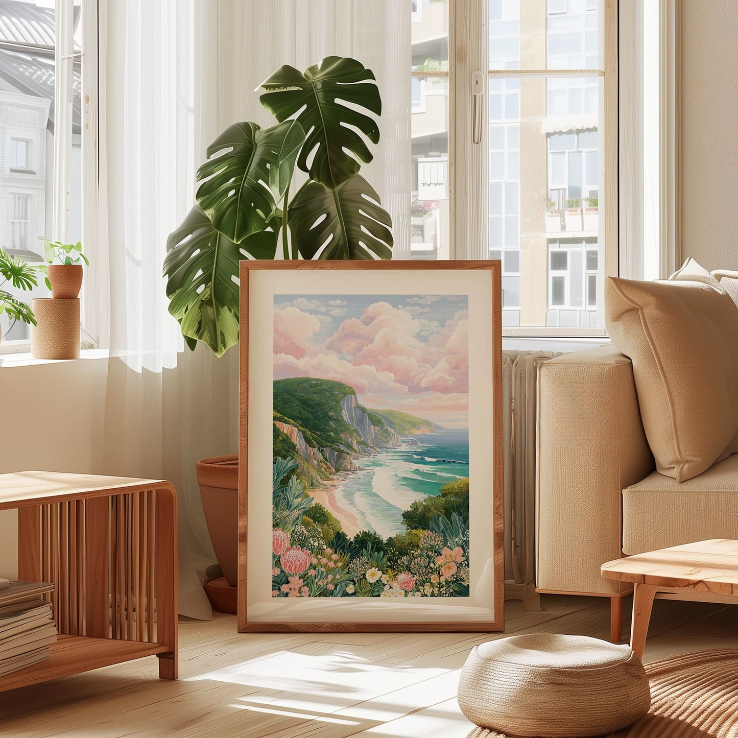 Garden Route South Africa Travel Poster — Scenic Ocean Cliff Coastal Wall Art