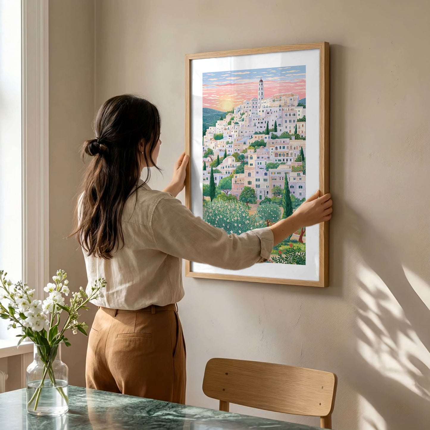 Ostuni Italy Travel Poster — White City of Puglia Wall Art