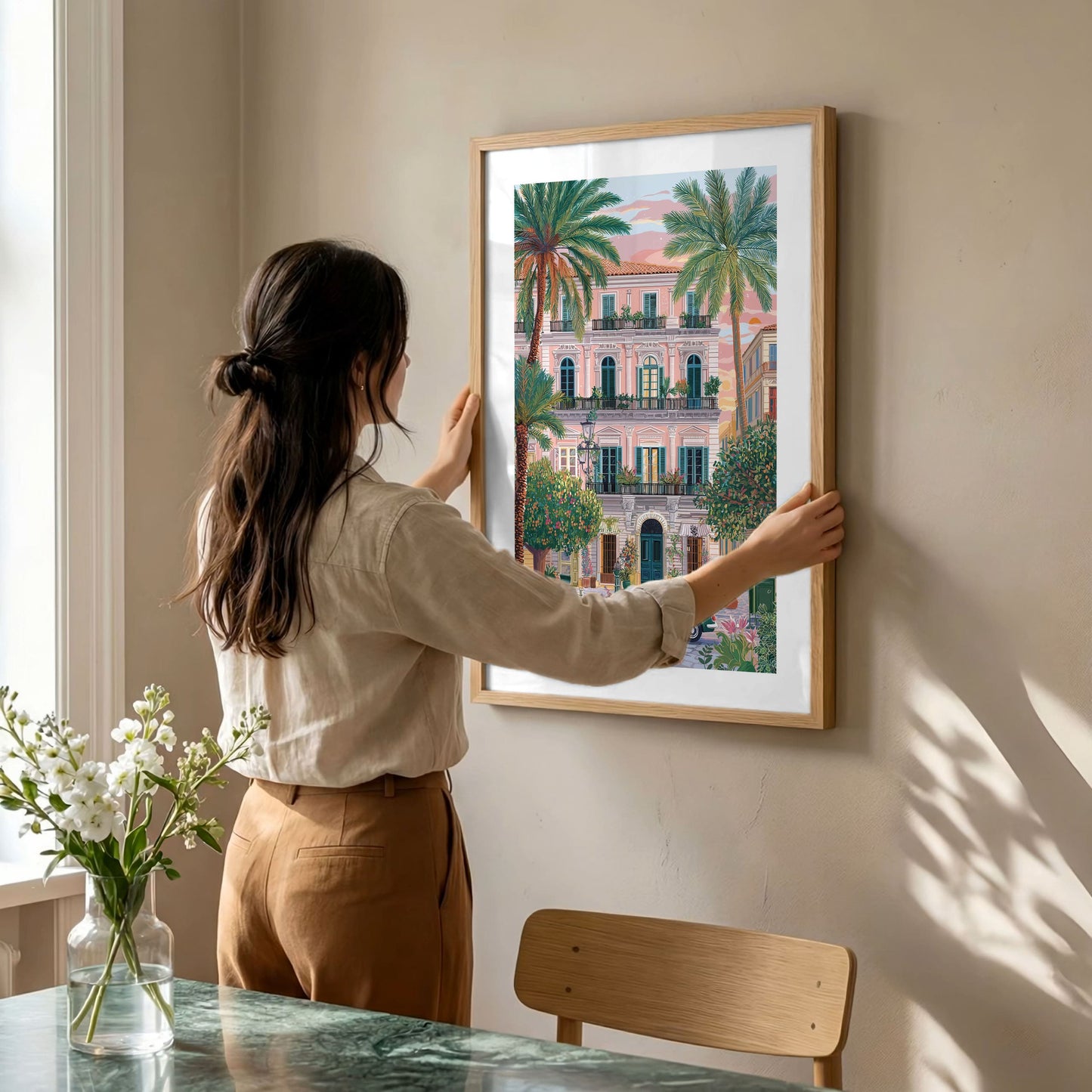 Palermo Sicily Art Print — Mediterranean Street Poster (Italian City Illustration)
