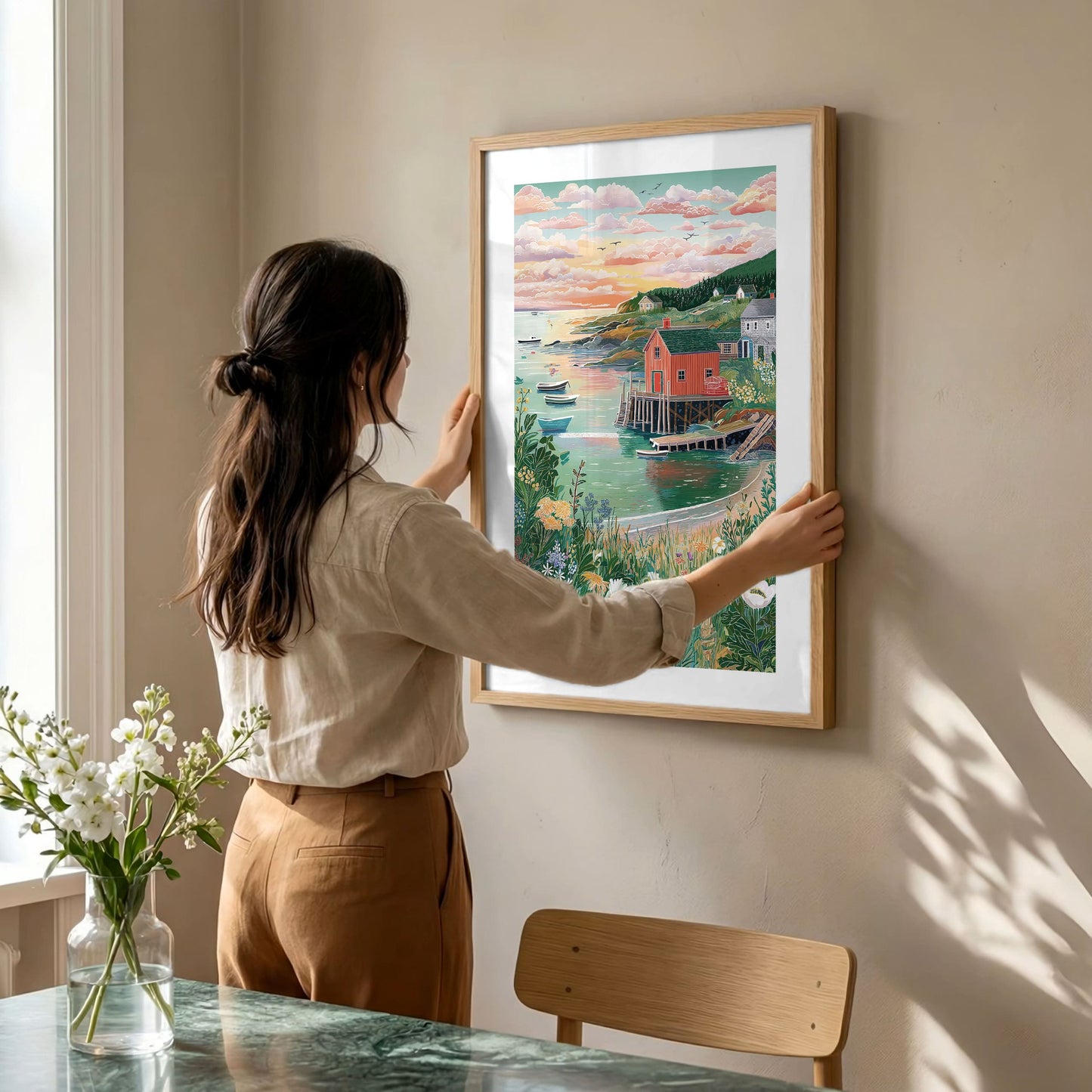 Rockport Harbor Poster — New England Coastal Nautical Wall Art