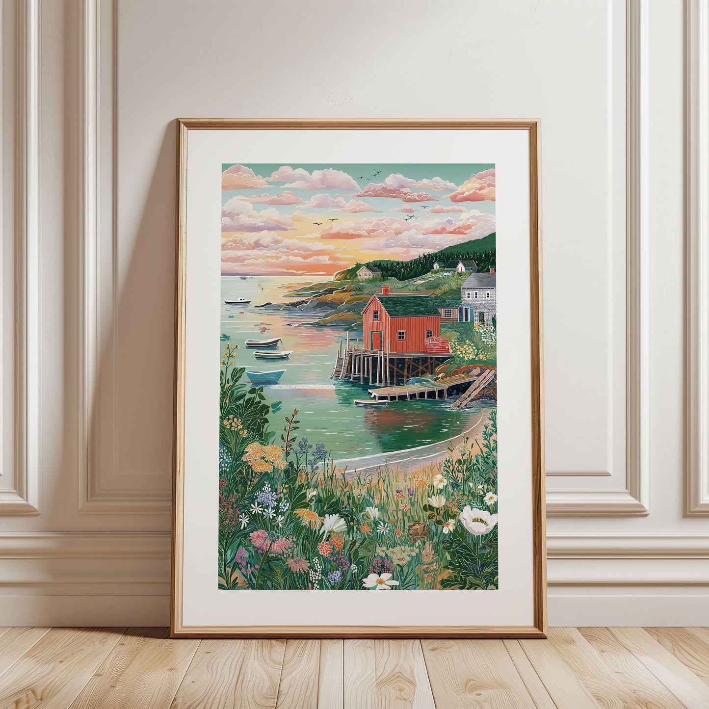 Rockport Harbor Poster — New England Coastal Nautical Wall Art