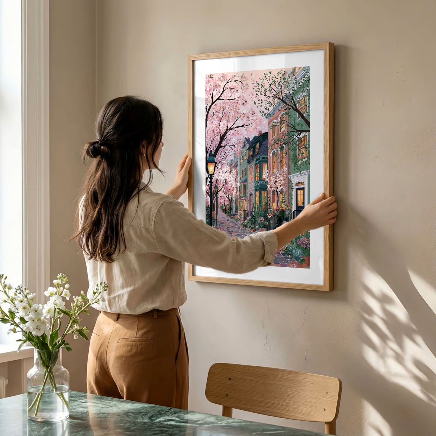Salem Spring Cherry Blossom Print — New England Wall Art Poster