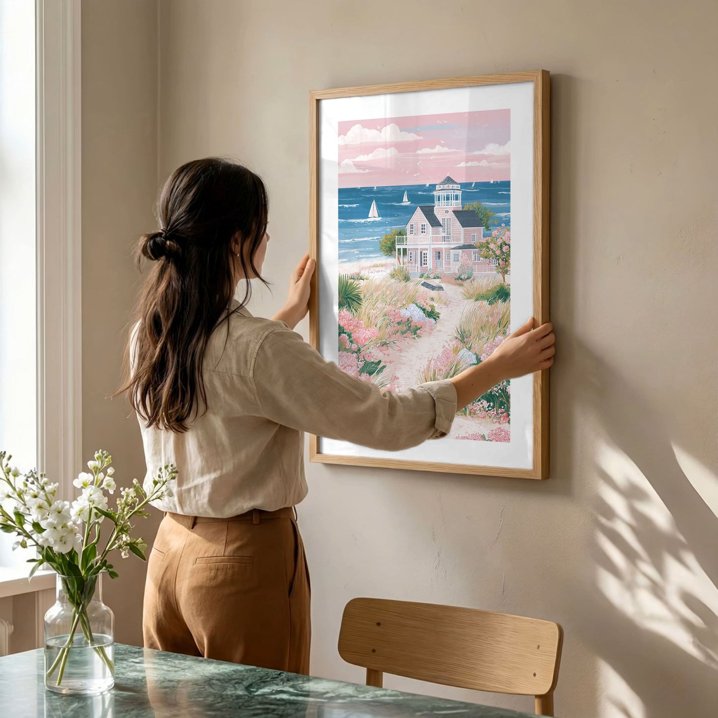 Nantucket Coastal Art Print — New England Beach House Poster