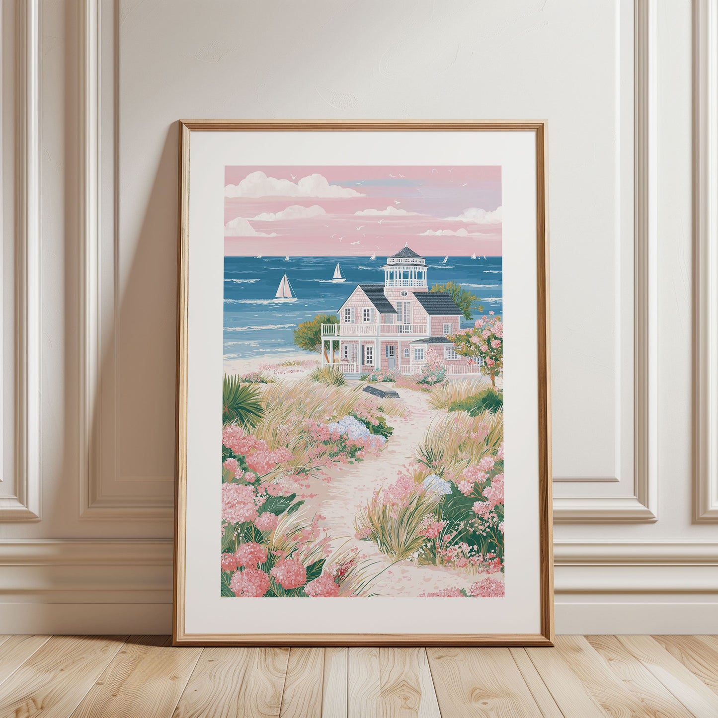 Nantucket Coastal Art Print — New England Beach House Poster