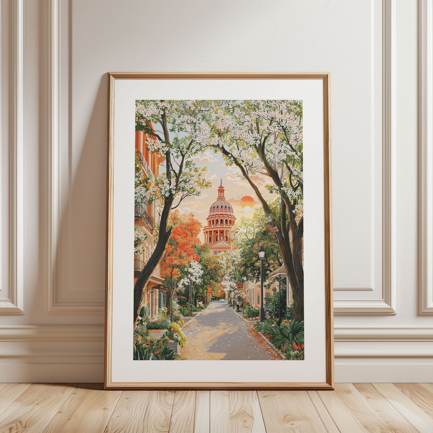 Austin Texas State Capitol Poster — Pastel Austin City Travel Print