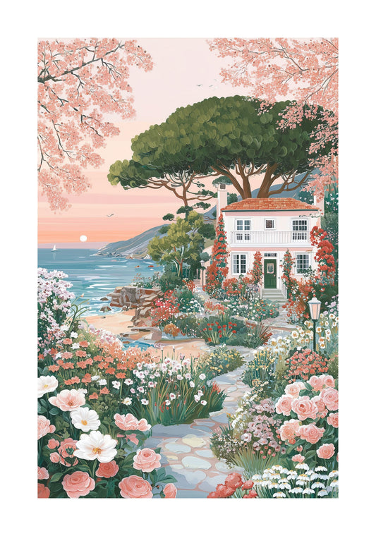 Carmel-by-the-Sea Poster — California Coastal Wall Art for Beach Cottage Decor