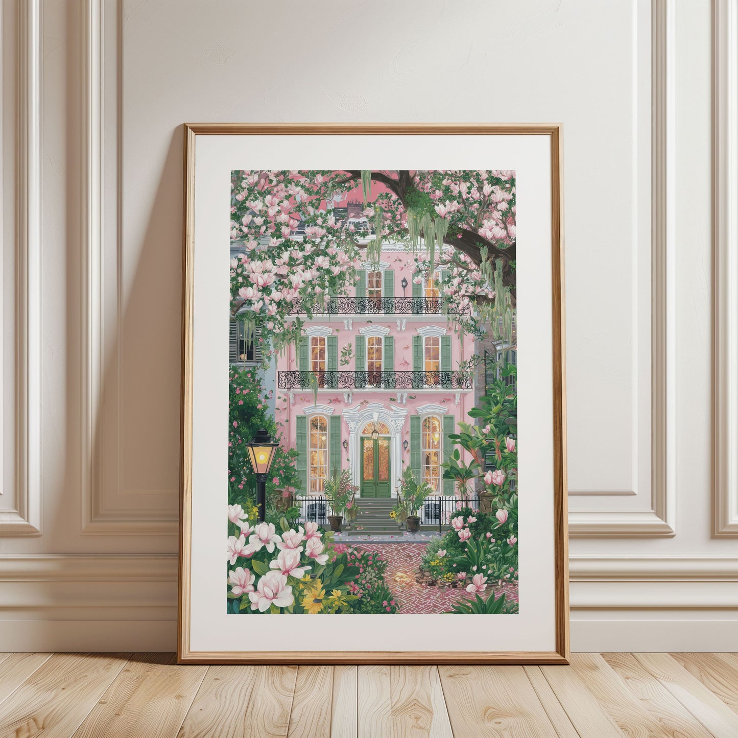 Savannah, Georgia Poster Print — Southern Charm Wall Art (Magnolia Cottage)