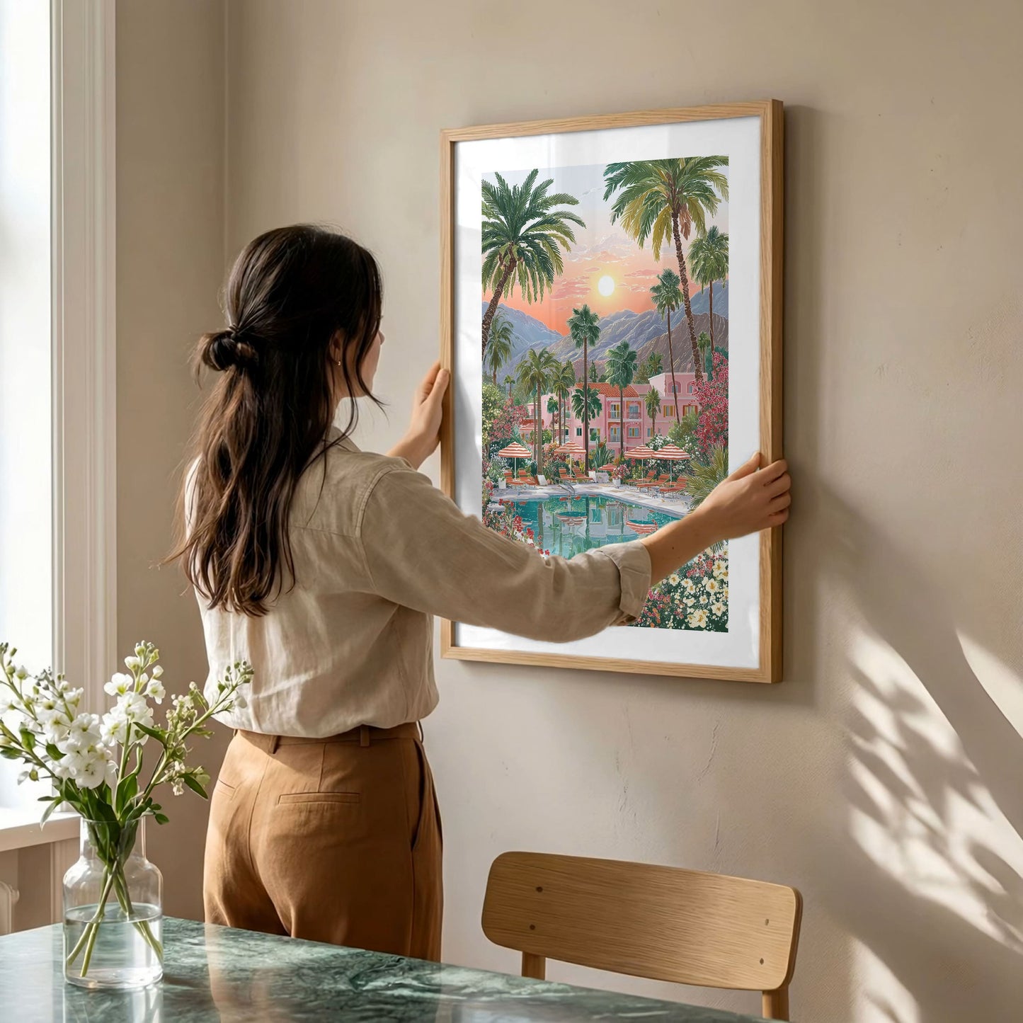 Palm Springs Retro Motel Poster — Desert Pool Wall Art