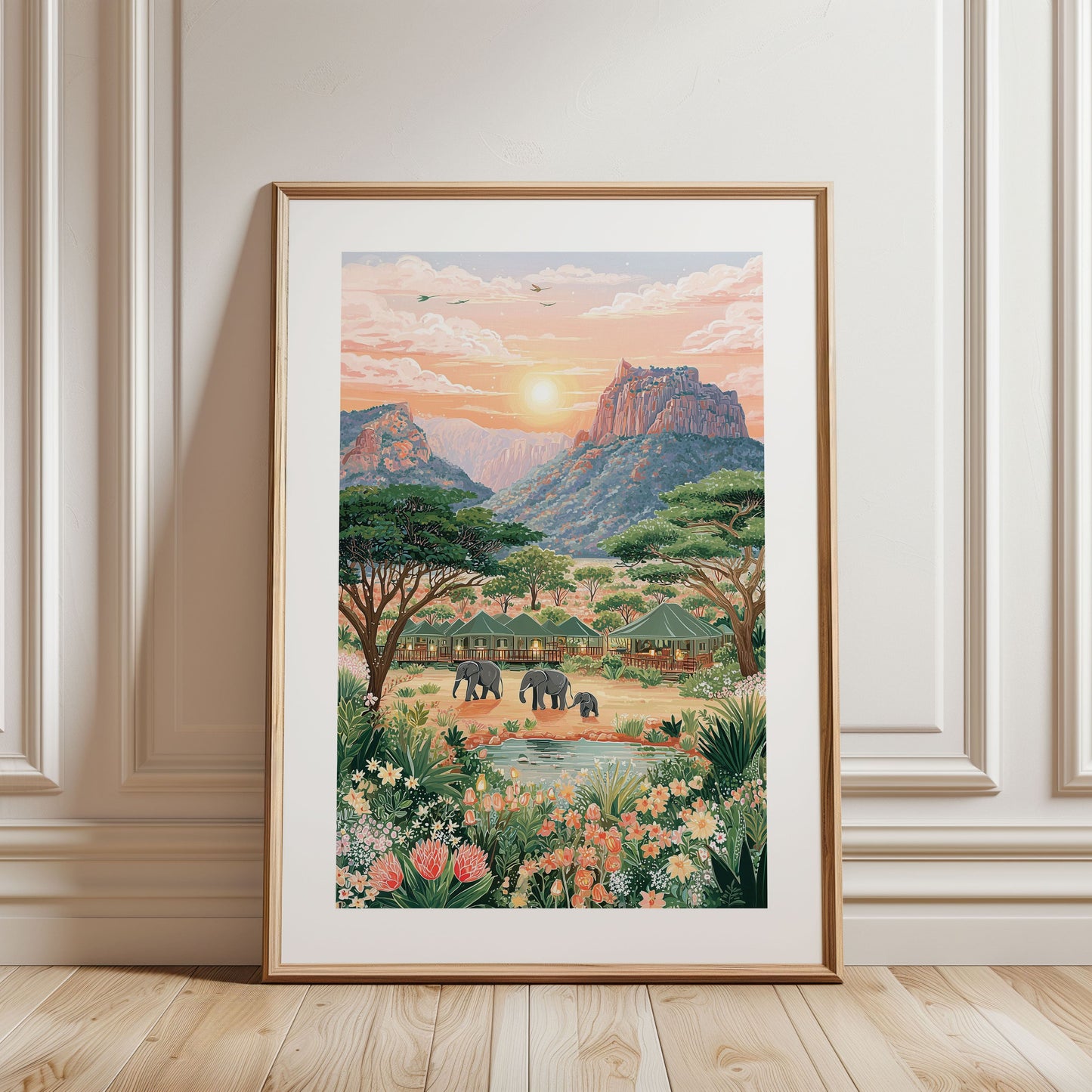Kruger National Park Safari Poster — South Africa Wildlife Landscape Print
