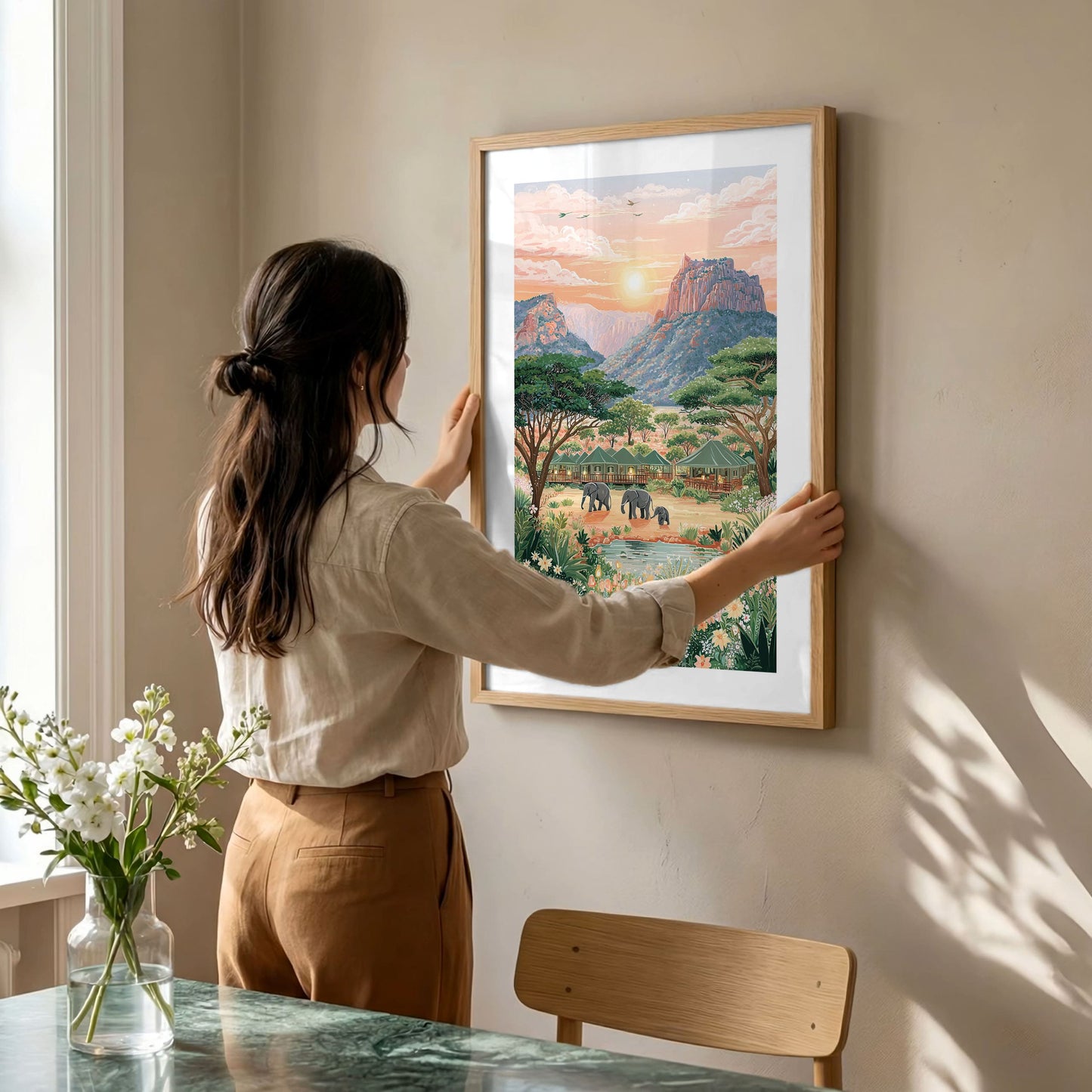 Kruger National Park Safari Poster — South Africa Wildlife Landscape Print