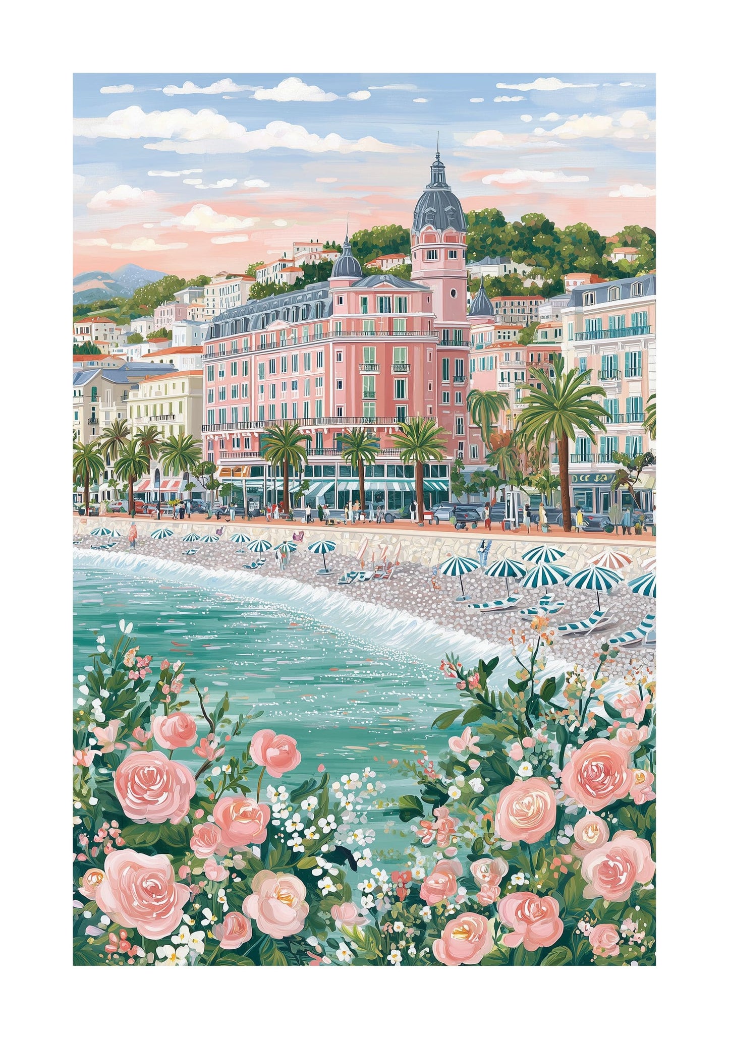 Nice France Poster — French Riviera (Côte d'Azur) Beach Wall Art